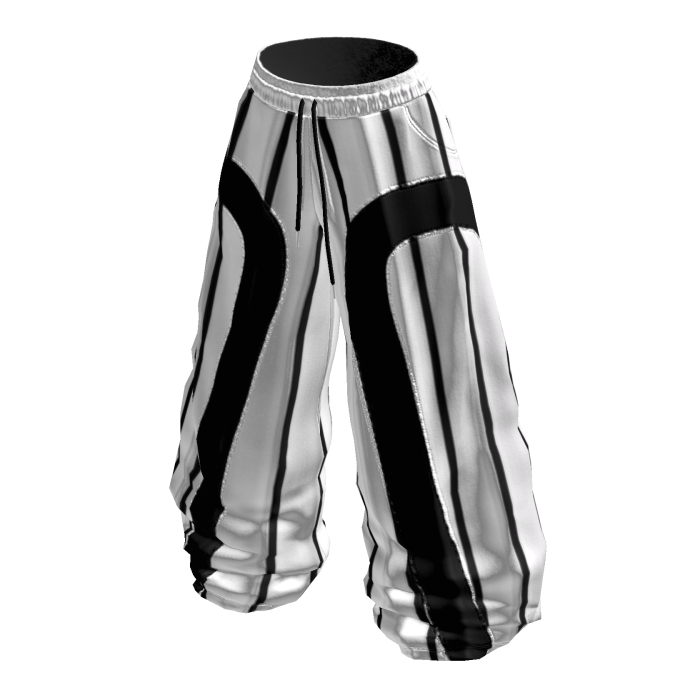 URBAN X Y2K Black & White Baggy Stacked Pants