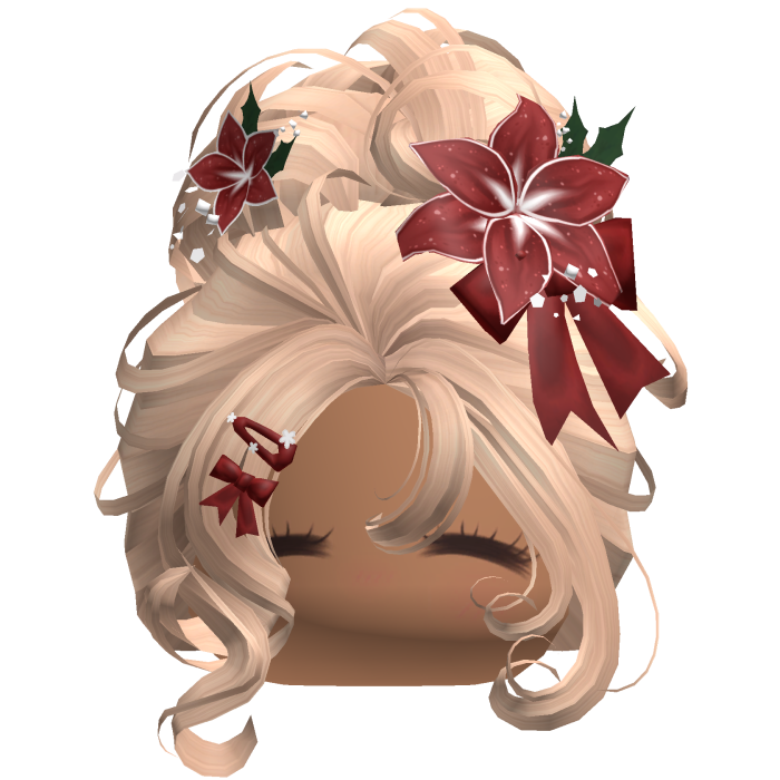 ♡ Christmas Flowery Bun Updo (Blonde)