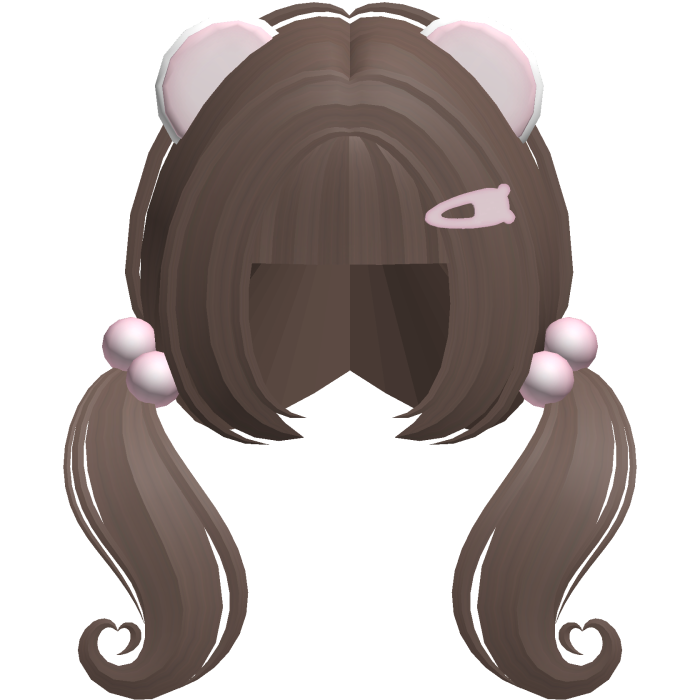♡ cute n short heart moe pigtails (brown)