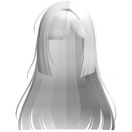 Cute Long Hime Cut Hair Side Bang (White) Roblox item