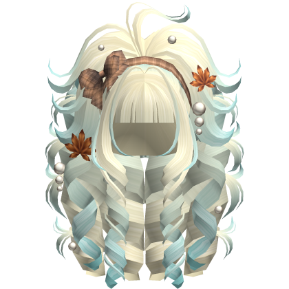 Fall Gyaru Maple Autumn Curly Updo in Sandy Blue Roblox item