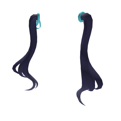 Serika Navy Blue Twintails Extension w/ Ribbons Roblox item