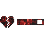 Red Animated Glitch Broken Heart 8-Bit Hp Bar