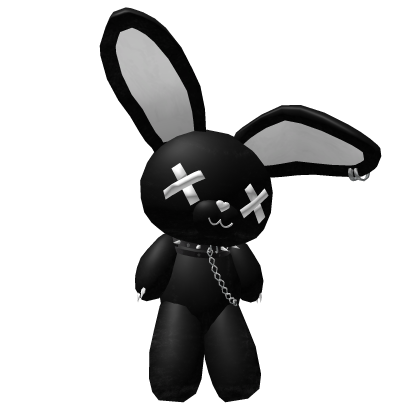 Huge Black Fluffy Bunny Plushie
