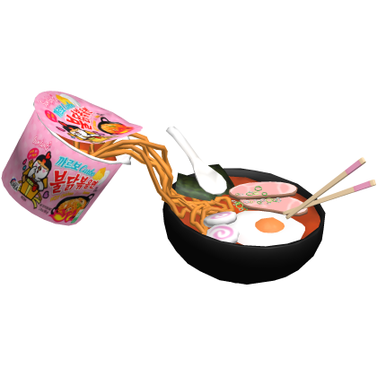 Korean Buldak Pink Ramen Hat Roblox item