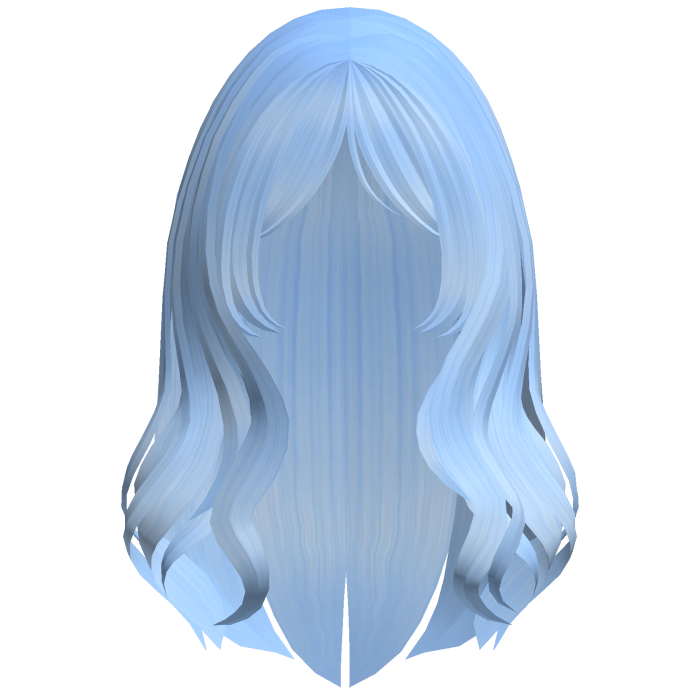 Preppy Wavy Hair w/ Curtain Bangs (Blue)