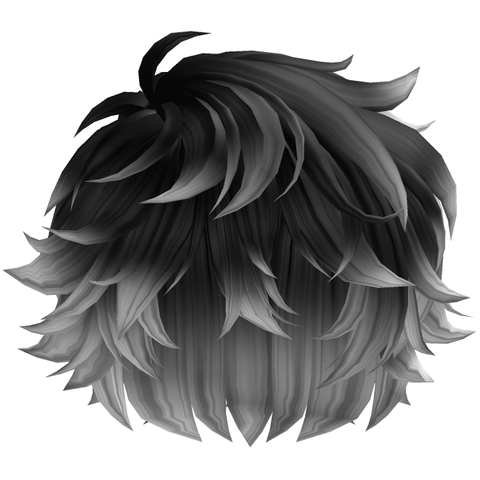 Fluffy Messy Haircut [Black to White]