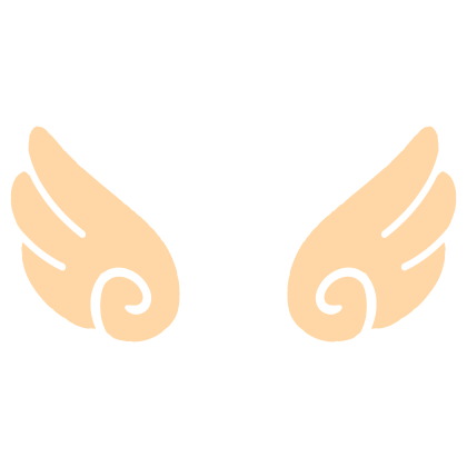 ♡ Cute Glowing Swirly Angel Wings in Orange