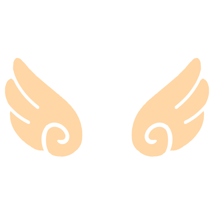 ♡ Cute Glowing Swirly Angel Wings in Orange