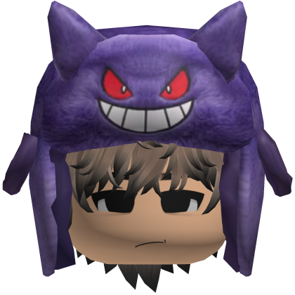 Purple Monster Ushanka w/ Emo Boy Face y2k Hair