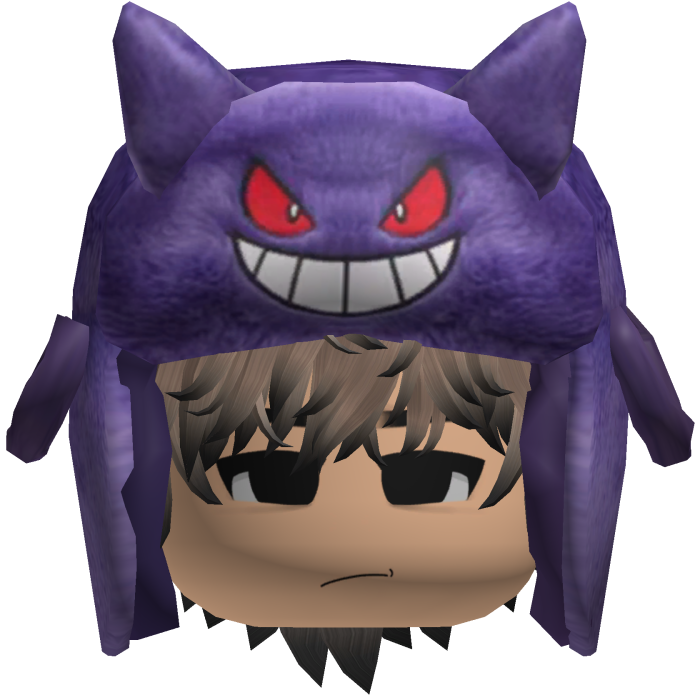 Purple Monster Ushanka w/ Emo Boy Face y2k Hair