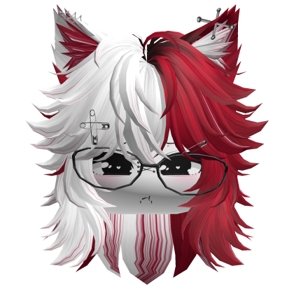 Moe Furry Wolfcut (White&Red)