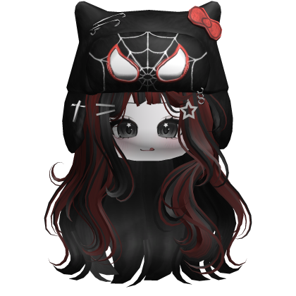 Spiderkitty Wispy Long Hair Black&Red