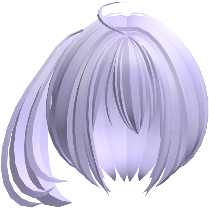 2000s moe short fluffy side pony purple