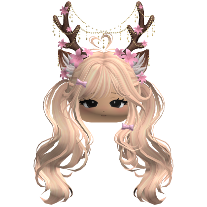 Ethereal Christmas Fairy Fawn Pigtails w/ Antlers