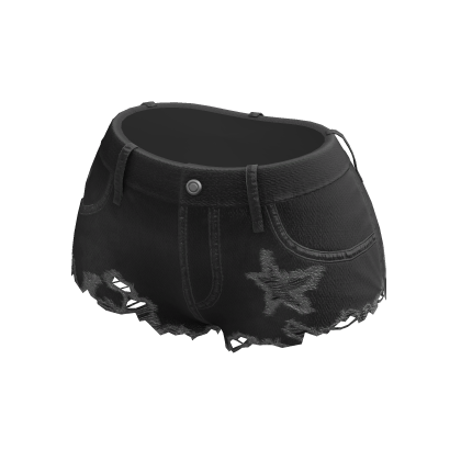 Y2K Ripped Denim Shorts Grey thumbnail