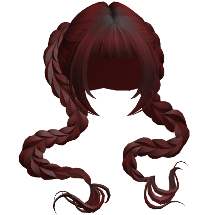 Anime Protagonist Windy Long Braids (Red) Roblox item