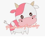 Pink cow family