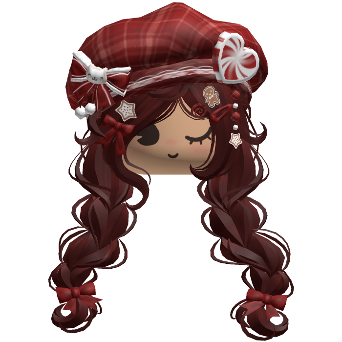 ♡ Christmas Preppy Holiday Braids (Red)