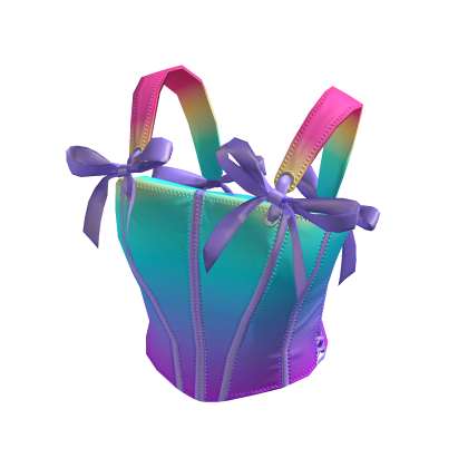 ✨ Coquette Rainbow Corset w Bows