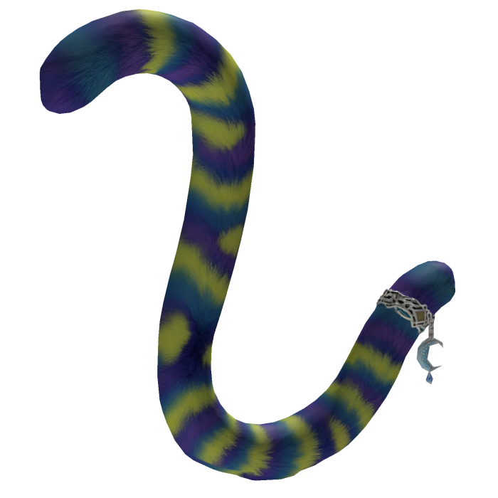 Blue Yellow Stripes Cat Tail