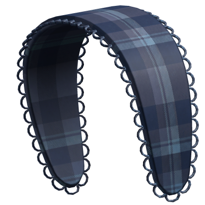blue lacy cute plaid headband Roblox item