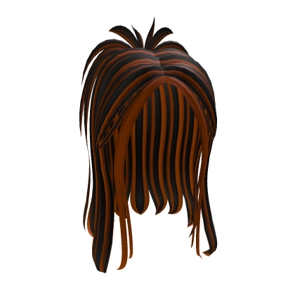 Y2K Messy Half Up Spikey Hair ( Orange w Black ) Roblox item