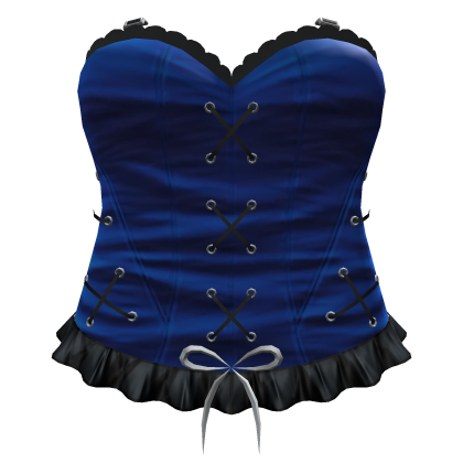 Midnight Blue Gothic Lace-Up Corset