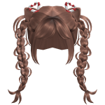 Brown Hair w Hear Clips