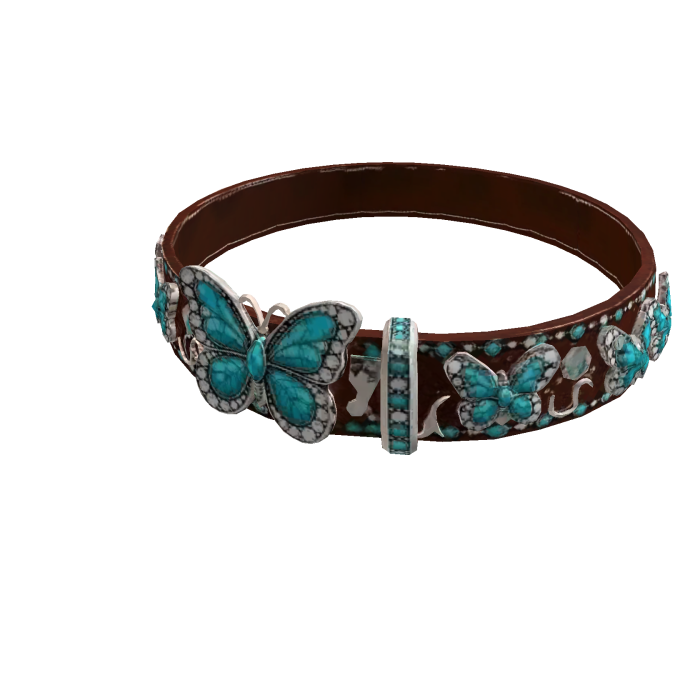 Turquoise Butterfly Rhinestone Western Belt