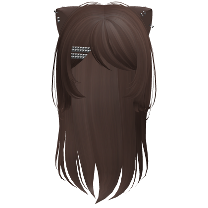 brown emo hair w/ pierced cat ears