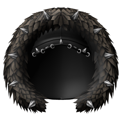 ┊♰ ꒱ gothic spiked fur hood w/ cap ꒰brown꒱  