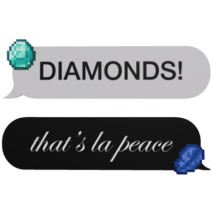 Diamonds La Peace text bubble Roblox item