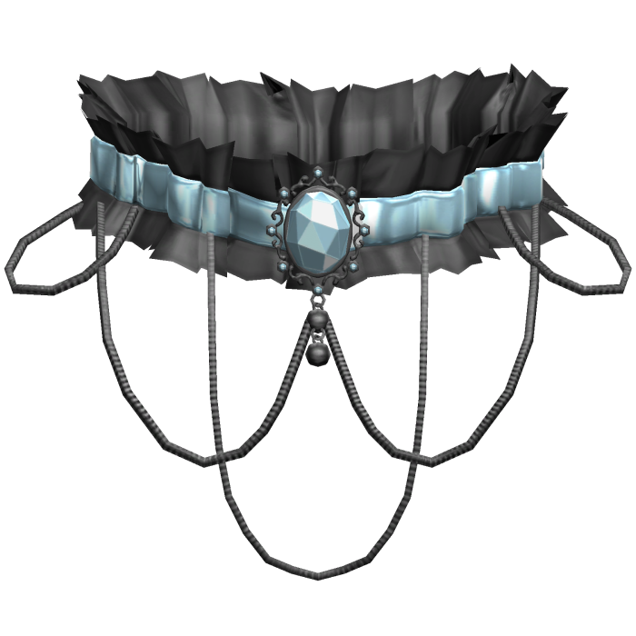 Blue Gothic Ruffle Choker