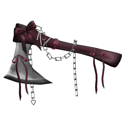 Goth Ribbon Chained Axe In Cherry R