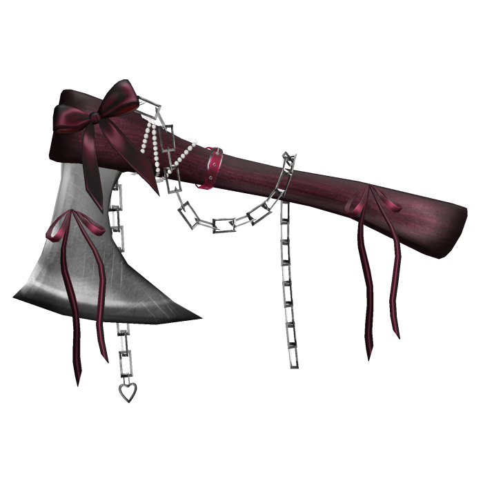 Goth Ribbon Chained Axe In Cherry R