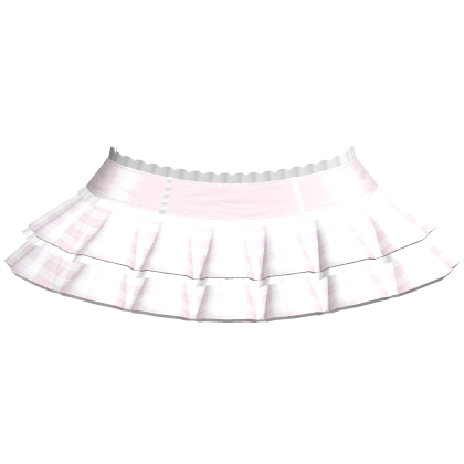 Light Pink Kawaii Emo Plaid Layered Ruffle Skirt