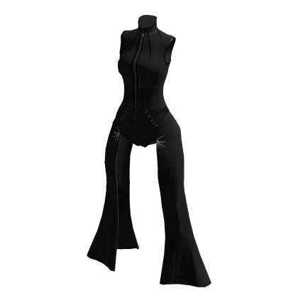 ✧♡✧ Black Goth Split Dress Suit Sleek Fit thumbnail