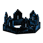 Black Water Blue Animated Glitch 8-Bit Crown