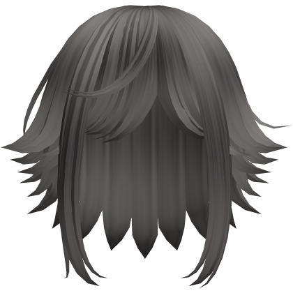 kawaii messy short hair with tufts in grey