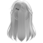 Messy Straight Cute Girl Hair White w Black Clip