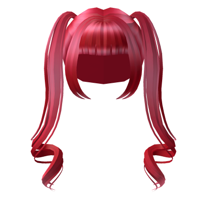 Red Long Kawaii High Pigtails