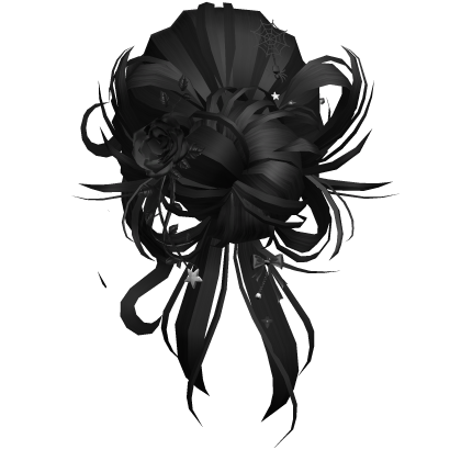 Gothic Messy Rose Thorn Bun (Black)
