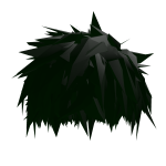Dark Green Messy Anime Hair