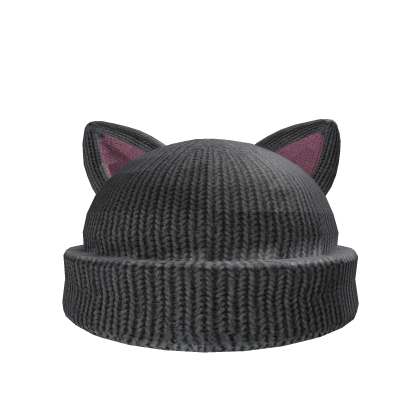 cozy gray cat beanie