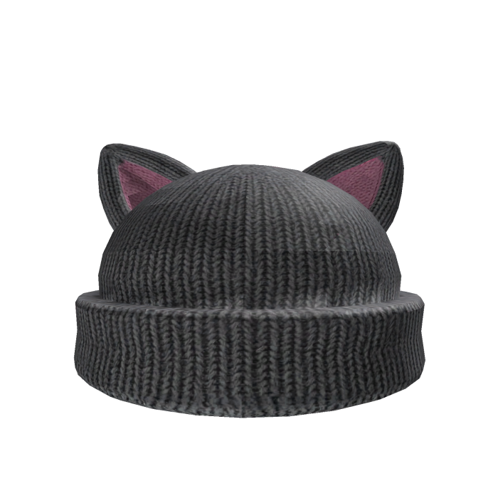 cozy gray cat beanie