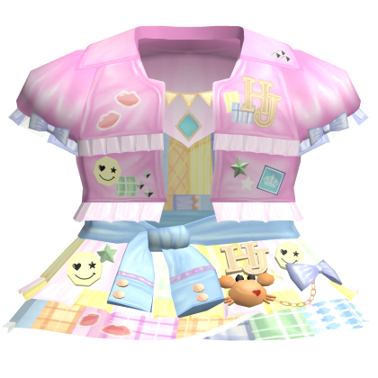 Pastel Pink Cute Decora Kidcore Colorful Dress