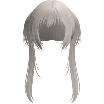 ♡ : long messy anime twintails in light ash Roblox item