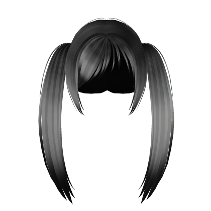 grey ombre fade emo goth messy bangs pigtails v2 Roblox item