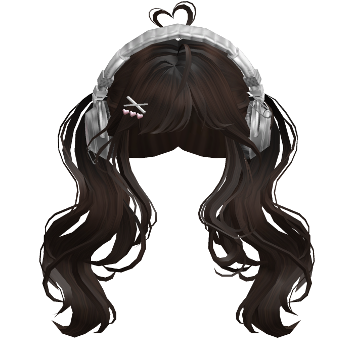 Cute Wavy Pigtails w/Headphonnes (Dark Brown)